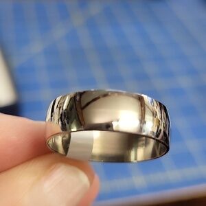 Silver Tone Stainless steel Steel Ring Size 11